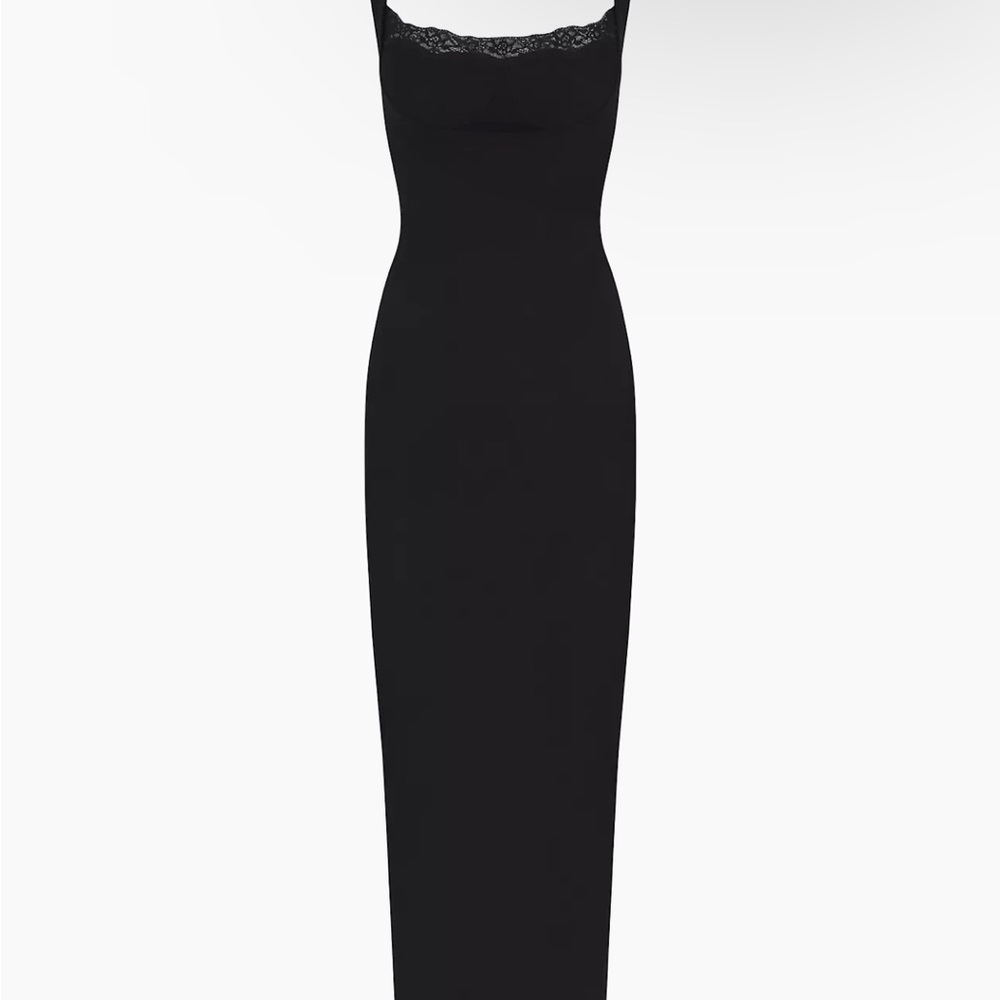 Skims soft lounge lace long dress with bralette
